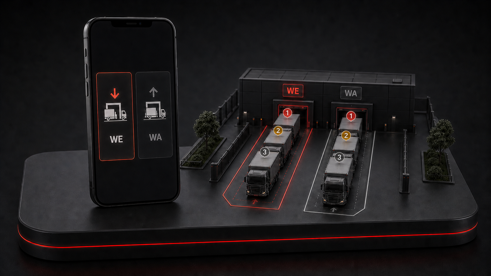 Mobile Auswahl zwischen Wareneingang und Warenausgang